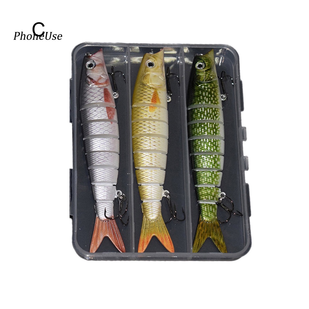 Set 3 Mồi Giả Nhử Cá Bằng Nhựa PU Gắn Kèm Móc Câu