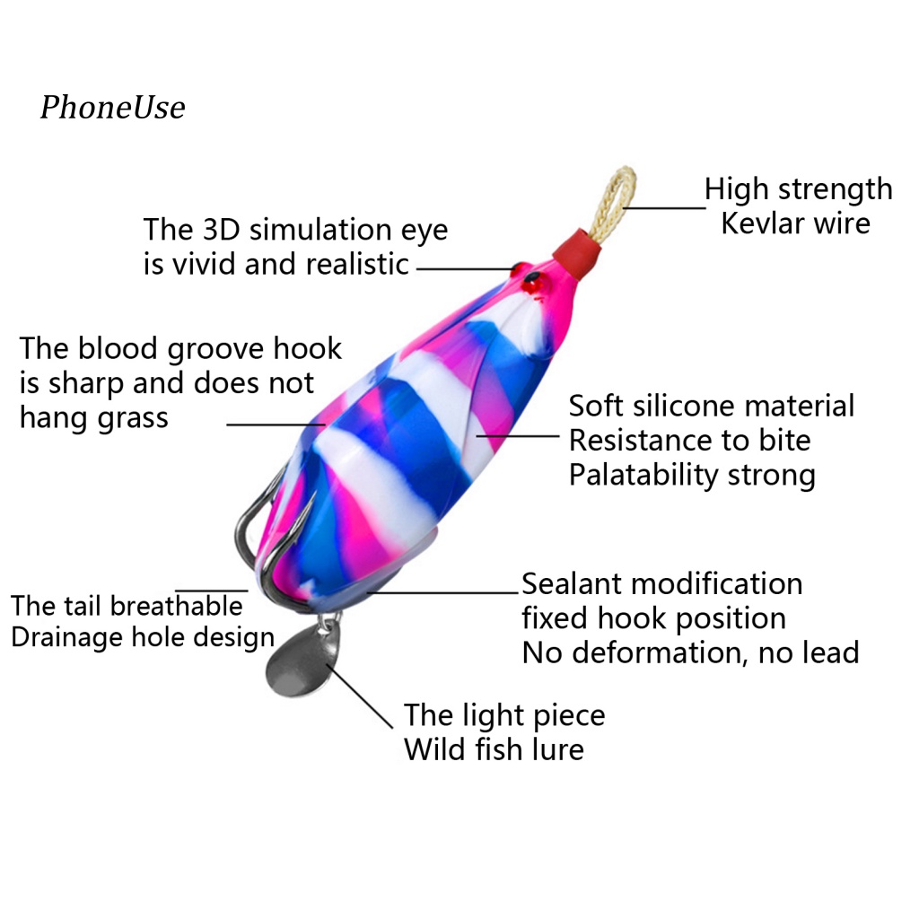 Mồi Giả Nhử Cá Bằng Da PU 7cm 14g Mắt 3D Trọng Lượng Nhẹ Hình Ếch Đen