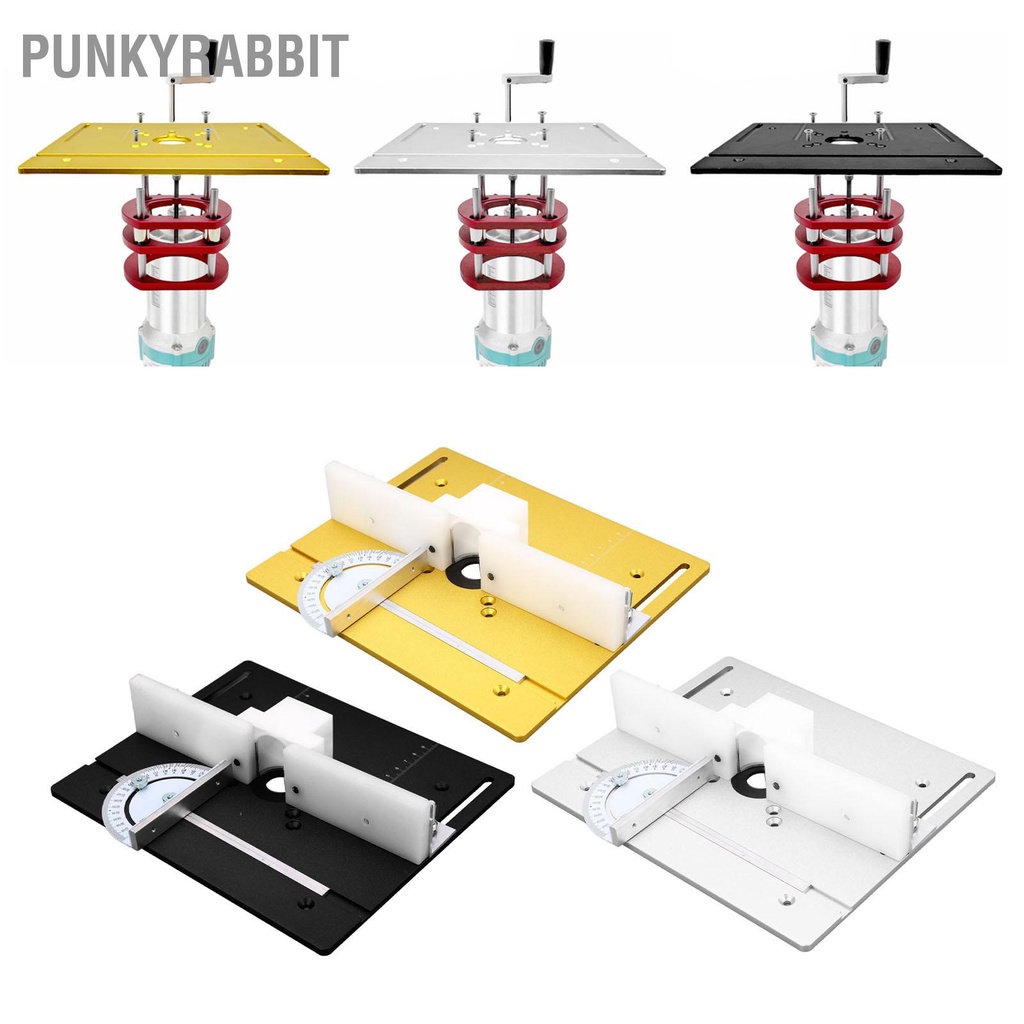 PunkyRabbit Bộ định tuyến kim loại Hệ thống nâng chế biến gỗ bằng nhôm Chèn Tấm đế cho Cưa bàn