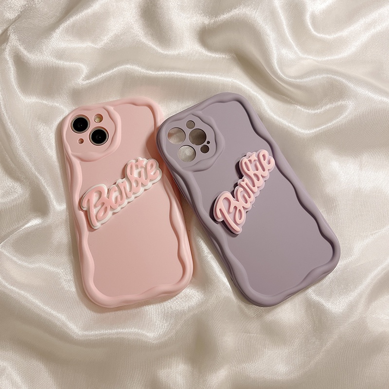 Ốp Điện Thoại Ba Chiều Màu Macaron Hồng Tím In Chữ Tiếng Anh Cho iPhone 14 13 12 11 Pro Max X XR XS Max 8 7 Plus SE 2020