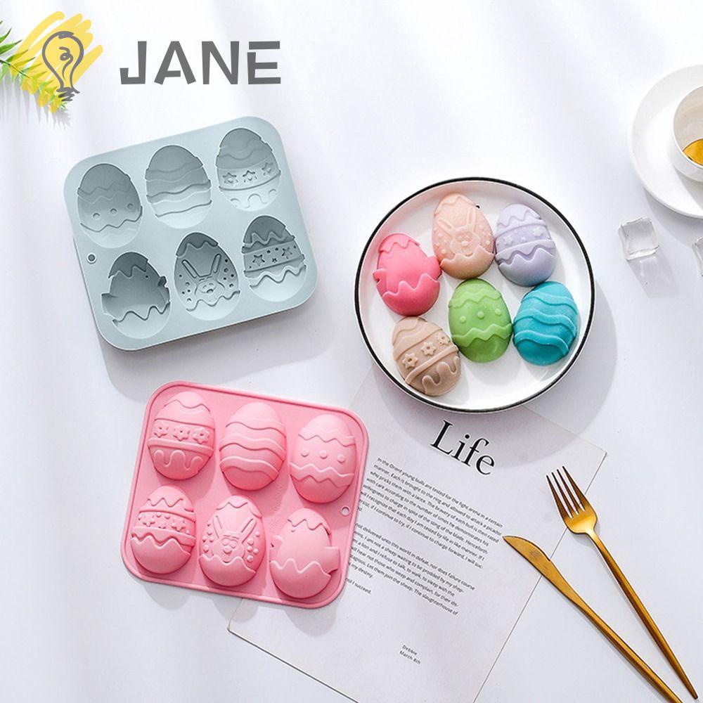 JANE Khuôn Silicone Làm Bánh 6 Ngăn Hình Thỏ Phục Sinh