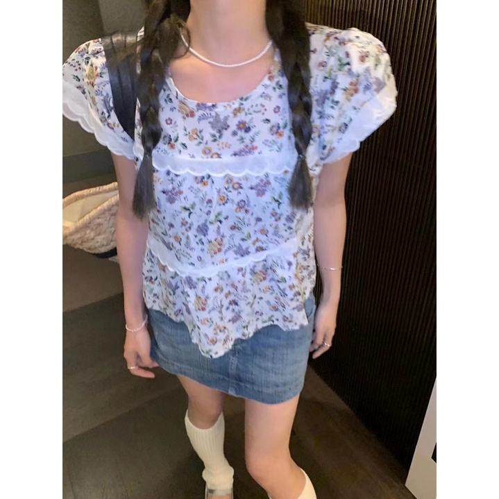 Áo Sơ Mi Họa Tiết Hoa Phong Cách Retro Thời Trang Mùa Hè Cho Nữ