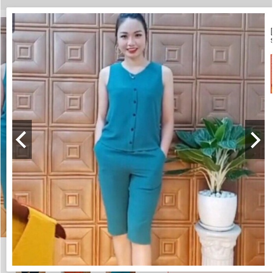 Đồ Bộ Lửng Cổ Tim Vải Đũi Co Dãn Mềm Mại Thoáng Mát, FREESIZE Dưới 55Kg Nguyên Khánh Store