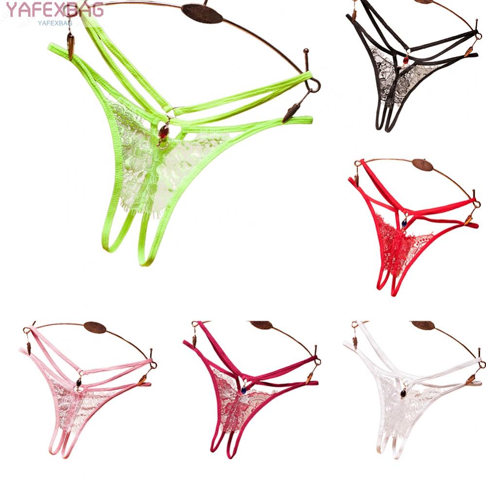 Alluring Women's Crotchless Gemstone Thong G string Panties Sexy Lingerie T back
