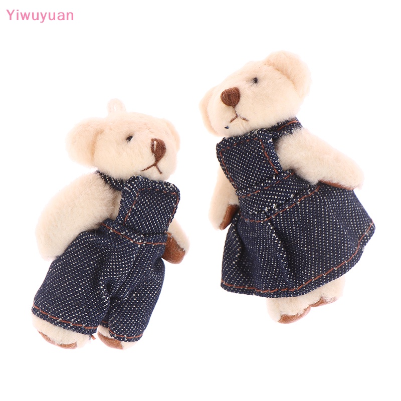 Bộ 2 Móc Khóa Hình Gấu / Thỏ Nhồi Bông 5cm Dễ Thương