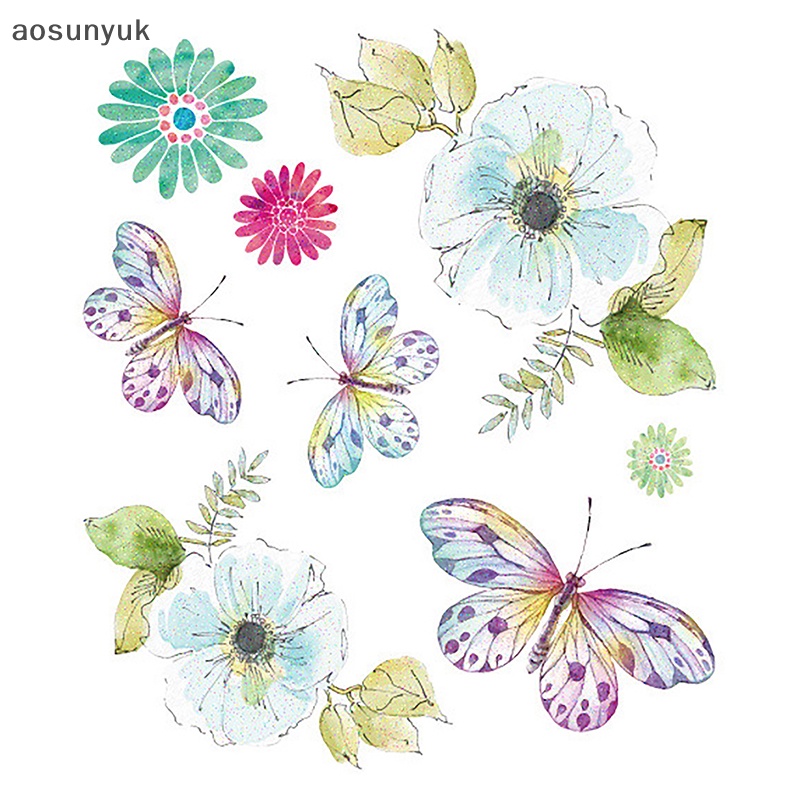 Aosunyuk 1 Bộ Hình Xăm Dán Tạm Thời Hình Bướm Lấp Lánh Nhiều Màu Sắc Chống Thấm Nước Trang Trí Cơ Thể
