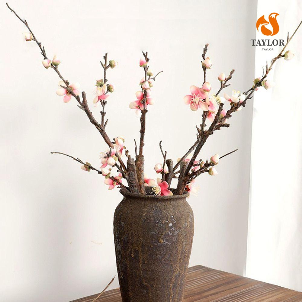 TAYLOR1 Cành Hoa Mận Giả Bằng Lụa Trang Trí Bàn Tiệc Cưới