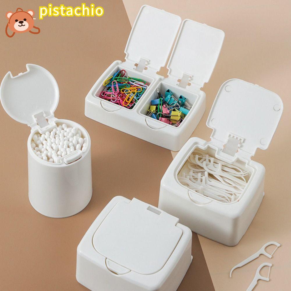 PISTA Hộp Đựng Chỉ / Bông Tẩy Trang Mini Để Bàn Đa Năng Có Nắp Đậy