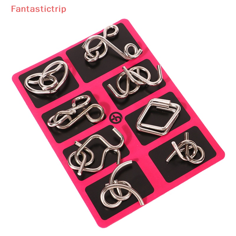 Set 8 Đồ Chơi Xếp Hình Bằng Kim Loại Giúp Phát Triển Trí Tuệ IQ Mới Cho Người Lớn Và Trẻ Em