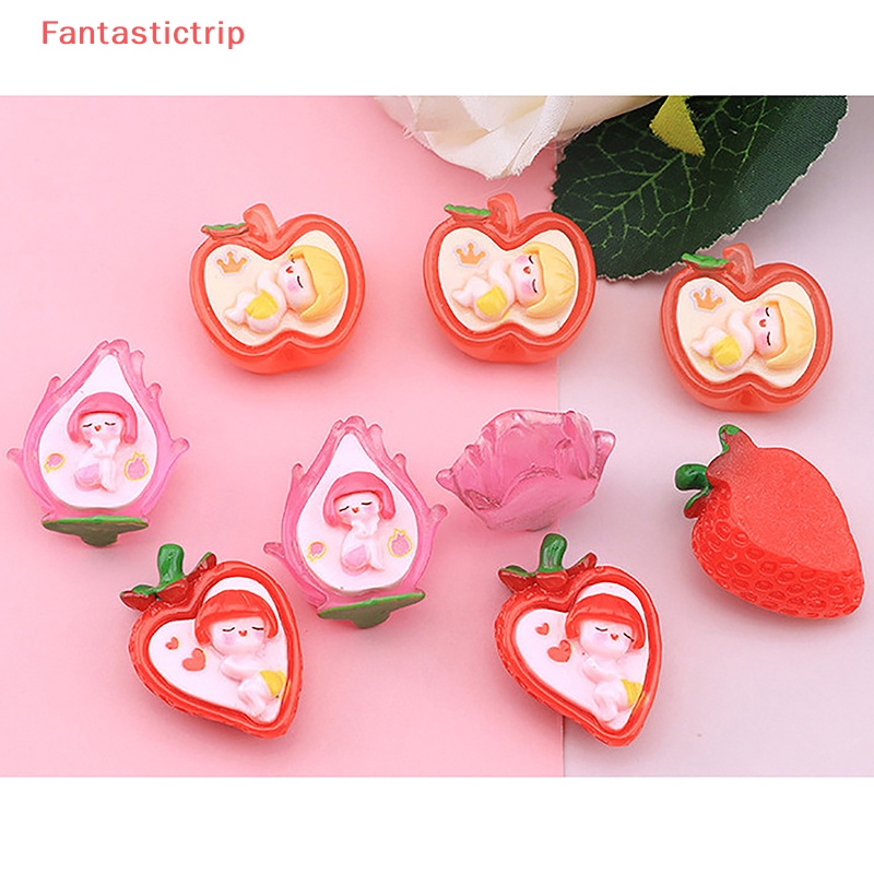 Set 10 Miếng Dán Resin DIY Hình Trái Cây Dễ Thương Trang Trí Điện Thoại
