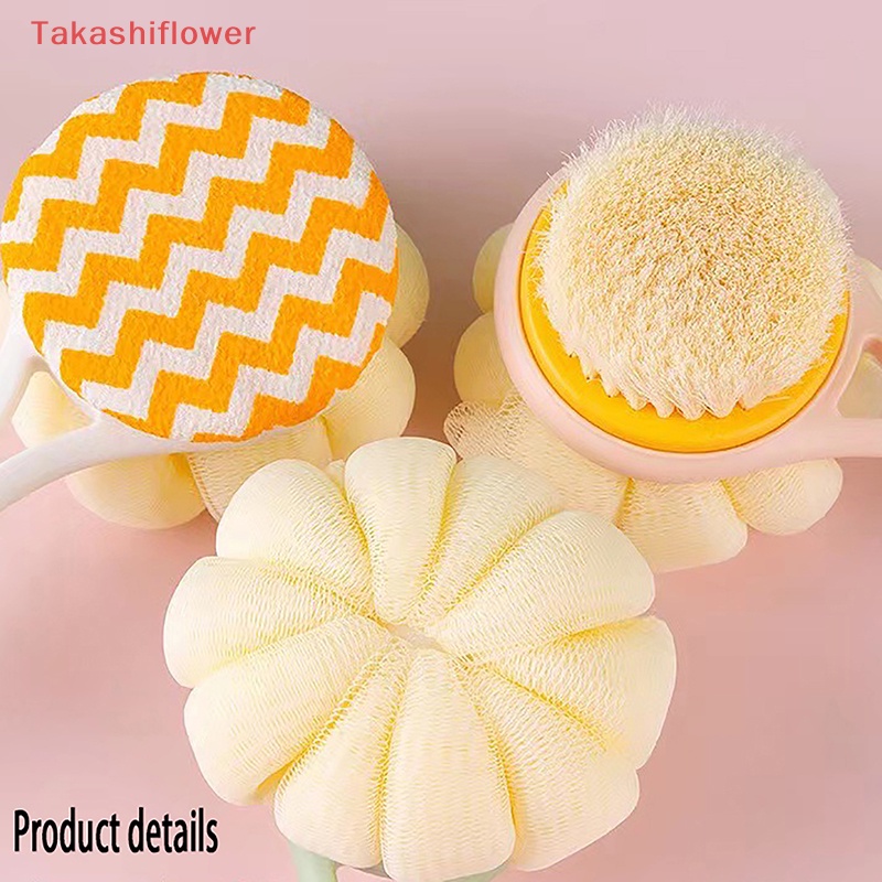 1 Bàn Chải Chà Lưng / Mát Xa Cơ Thể / Tắm Toàn Thân Tay Cầm Dài Bằng Lông Mềm