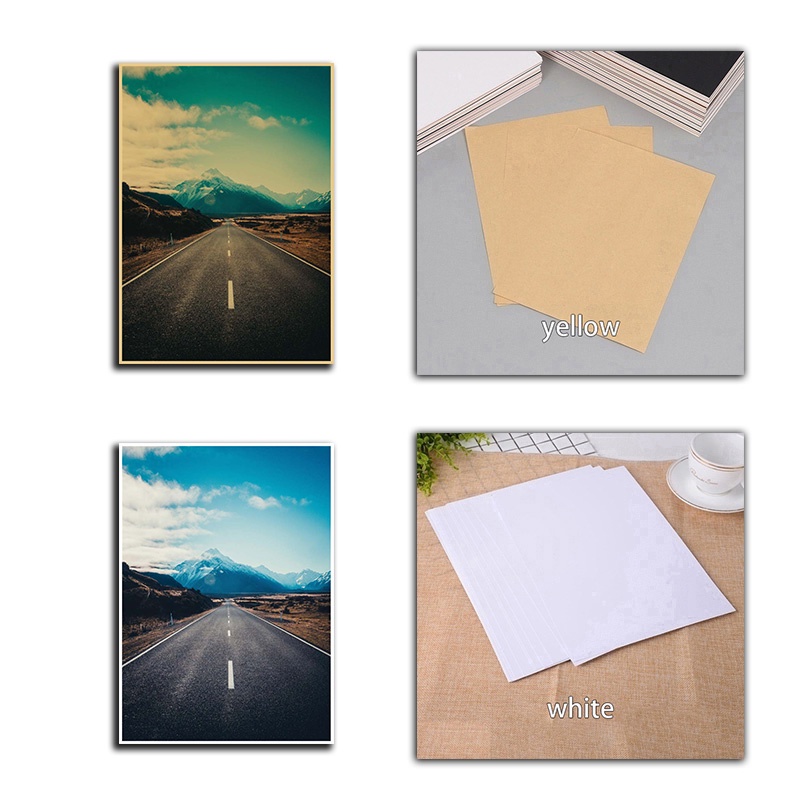 Poster Giấy kraft In Hình Phong Cảnh Thiên Nhiên