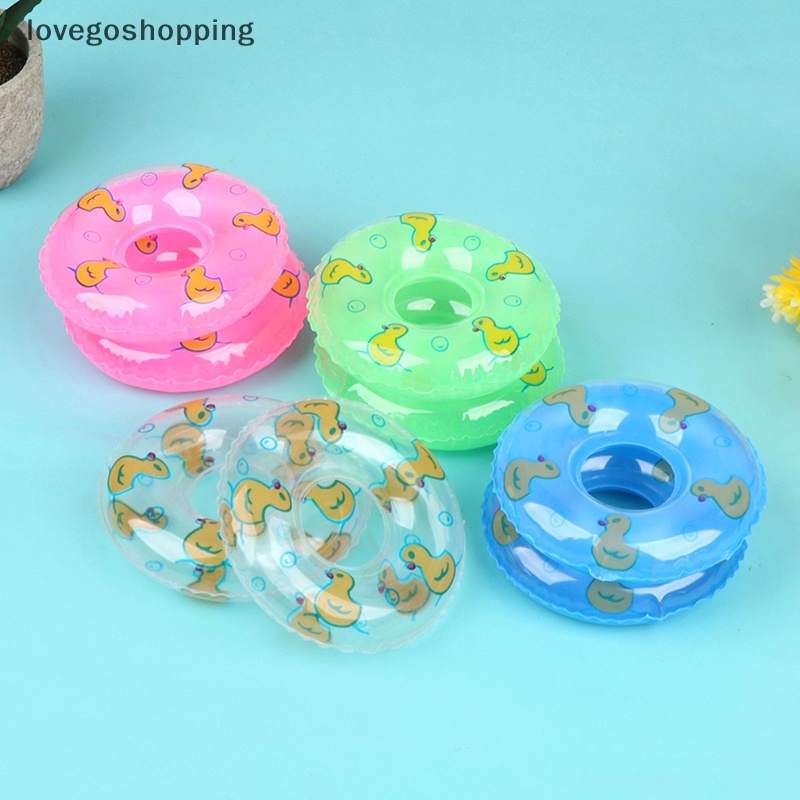 Set 2 Phao Bơi Tròn Hình Chú Vịt Dễ Thương Trang Trí Nhà Búp Bê