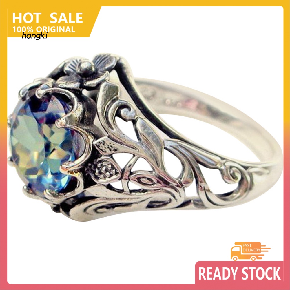 Nhẫn ĐíNh Đá Zircon NhiềU MàU SắC Phong CáCh Vintage