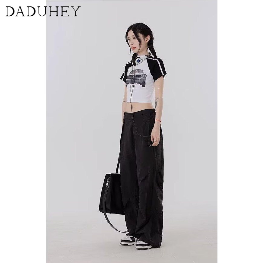 DaDuHey New American Ins High Street Hip Hop Casual Pants Niche High Waist Sports Pants Large Size Trousers