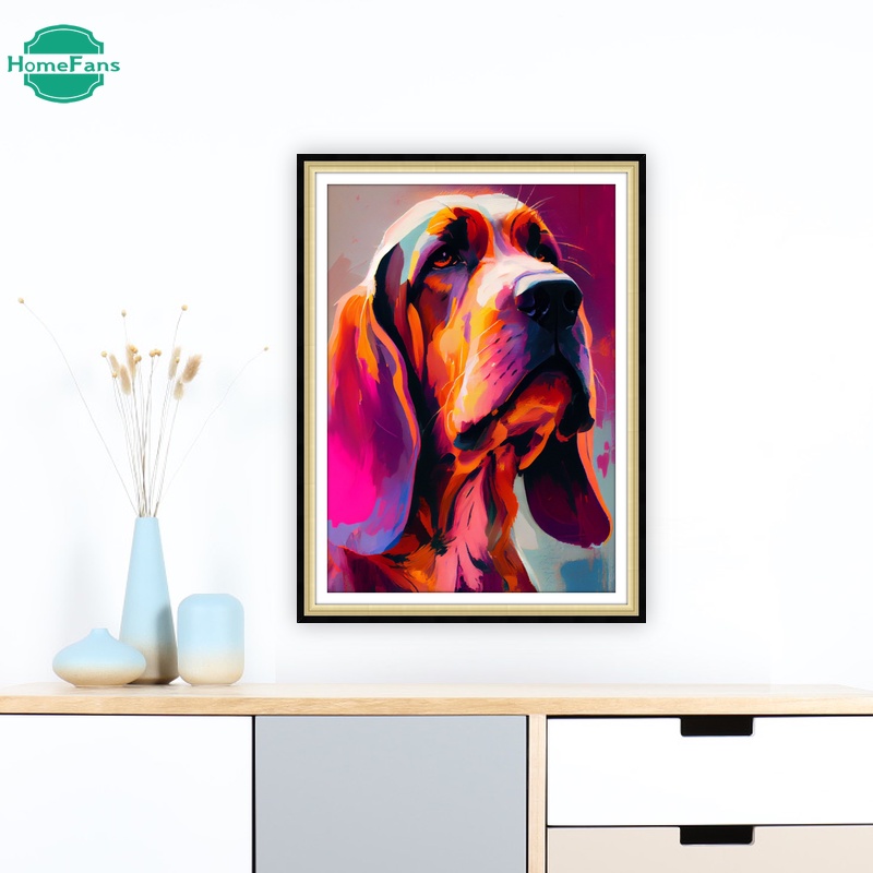 Bộ Tranh Đính Đá 5D Tự Làm 30x40cm / 40x50cm Hình Chân Chó Trừu Tượng