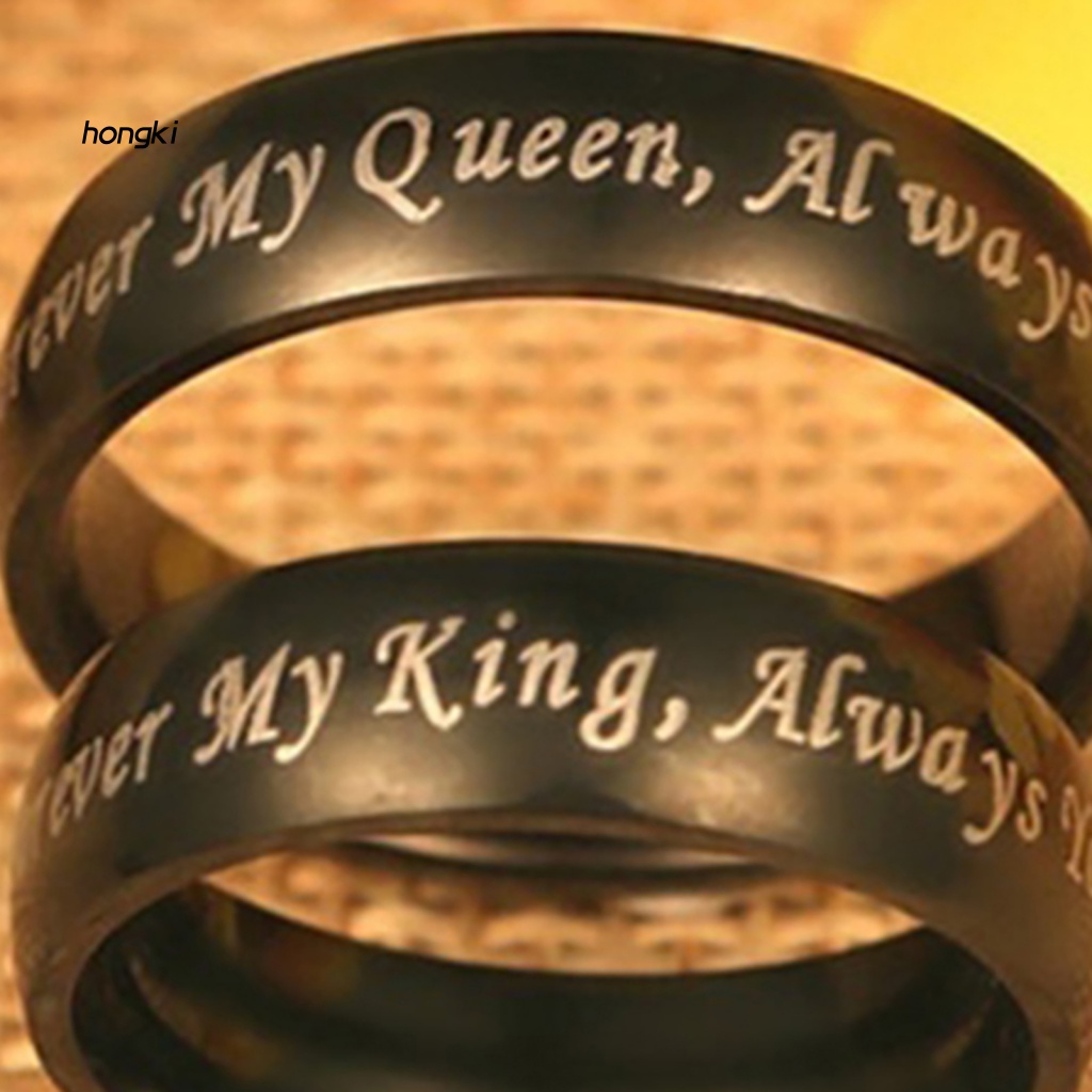Nhẫn ThéP Titan KhắC Chữ Always Your Queen Cho CặP Đôi