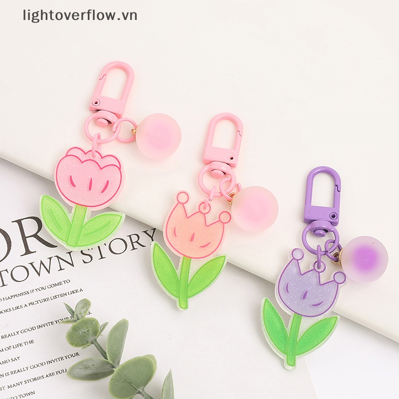 Móc Khóa Hình Hoa Tulip Màu Kẹo Ngọt Ngào