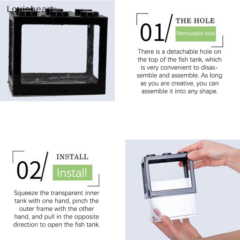 Bể Cá Mini Louisheart Bằng Acrylic Trong Suốt Nhiều Màu Độc Đáo