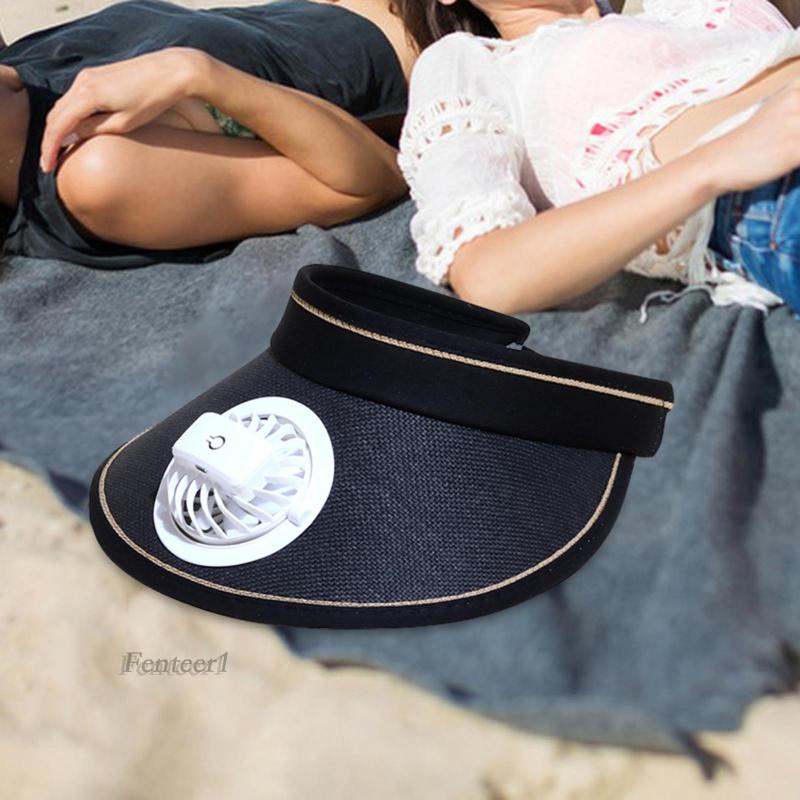 Mũ Rộng Vành Đi Biển Chống Nắng Kèm Quạt Đa Năng Tiện Dụng