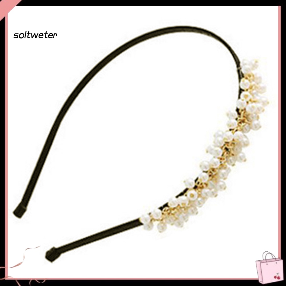 Băng Đô Cài Tóc Đính Ngọc Trai Giả Phong Cách Hàn Quốc Thanh Lịch Dành Cho Nữ