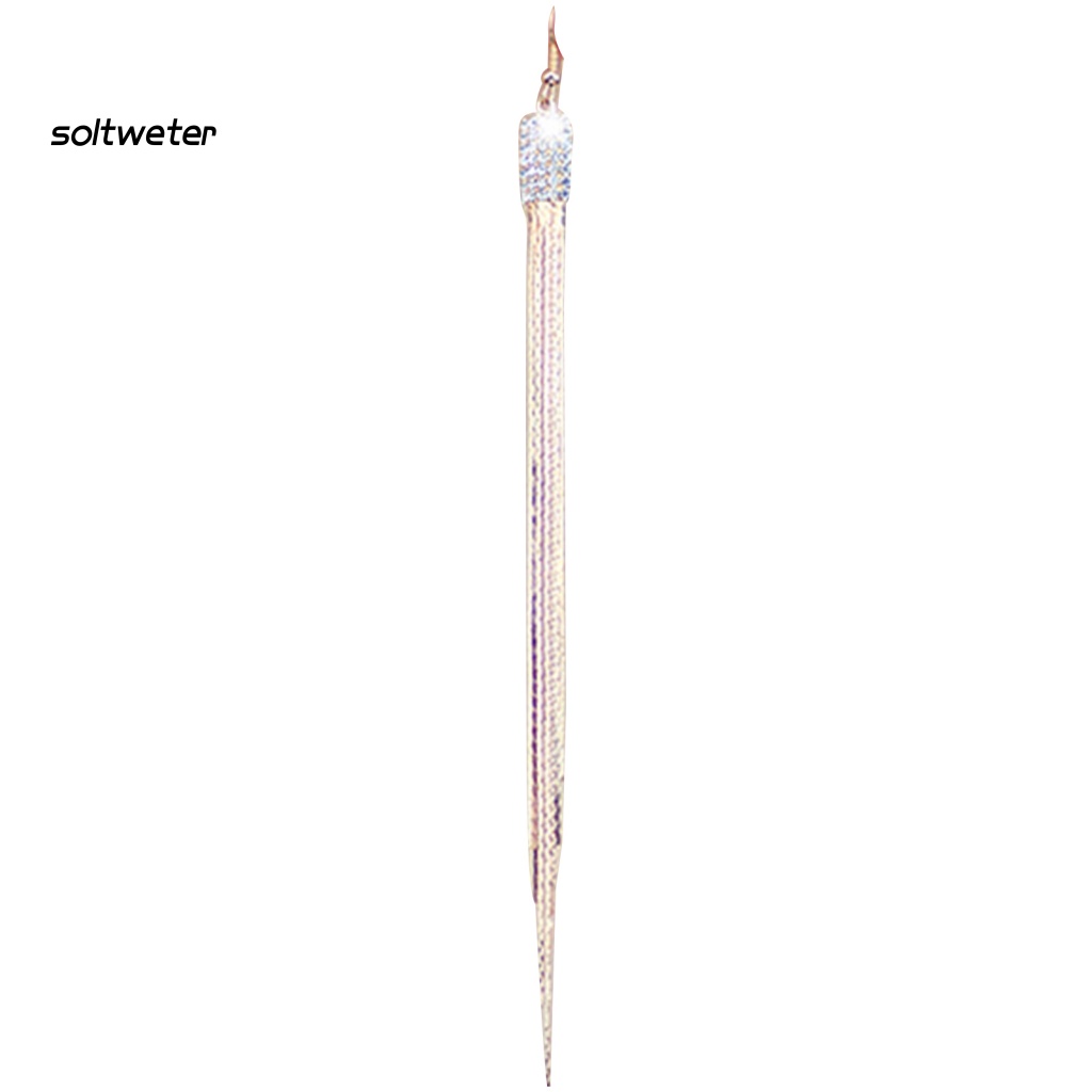 1 Đôi Bông Tai Dài Tua Rua Đính Đá Thời Trang Dành Cho Nữ