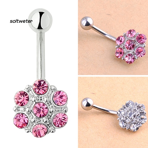 Bộ 7 Khuyên Nhũ Hoa Đính Đá Tròn Bảo Vệ Rốn