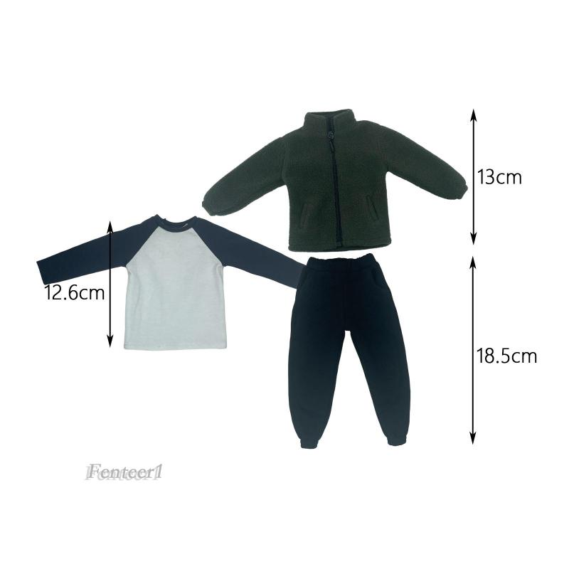 Bộ 3 Áo Khoác Và Quần Tỷ Lệ 1 / 6 Cho Búp Bê 12in