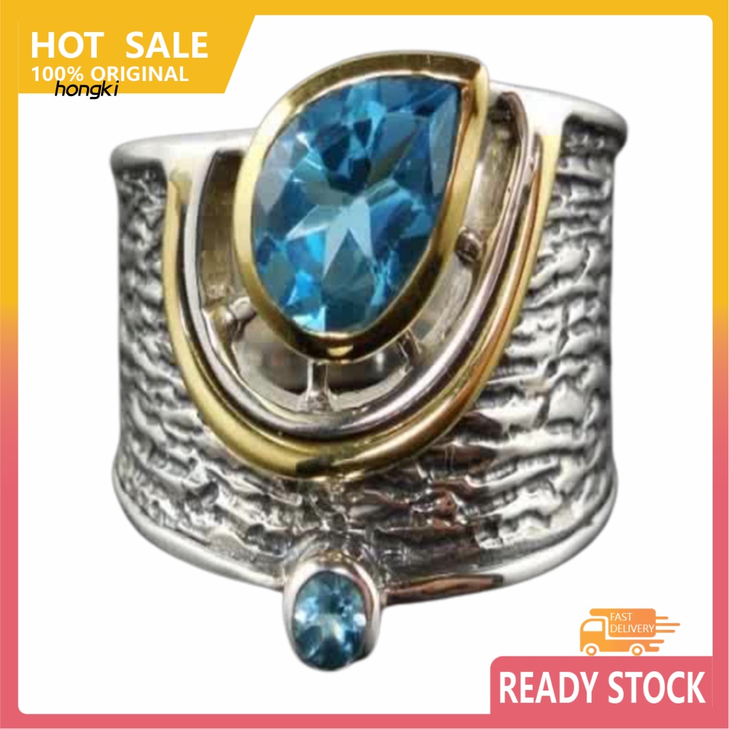 Nhẫn ĐíNh Đá HìNh GiọT NướC ThờI Trang Cho Nam Nữ