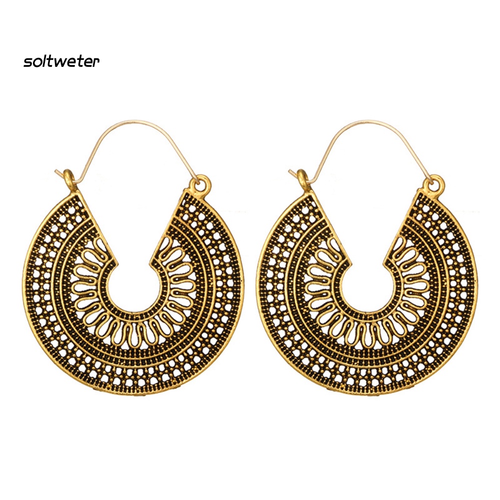 Khuyên Tai Nữ Trang Dáng Chữ C Phong Cách Vintage