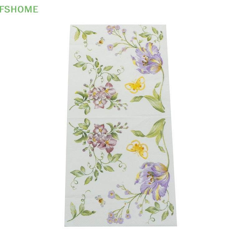 Fshome Set 20 Khăn Ăn Giấy In Hoa Trang Trí Tiệc Cưới