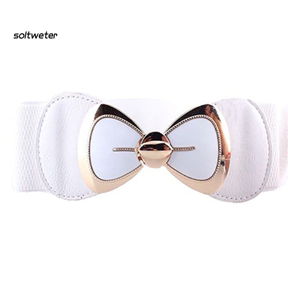 Thắt Lưng Giả Da Khóa Kim Loại Hình Nơ Thời Trang Cho Nữ