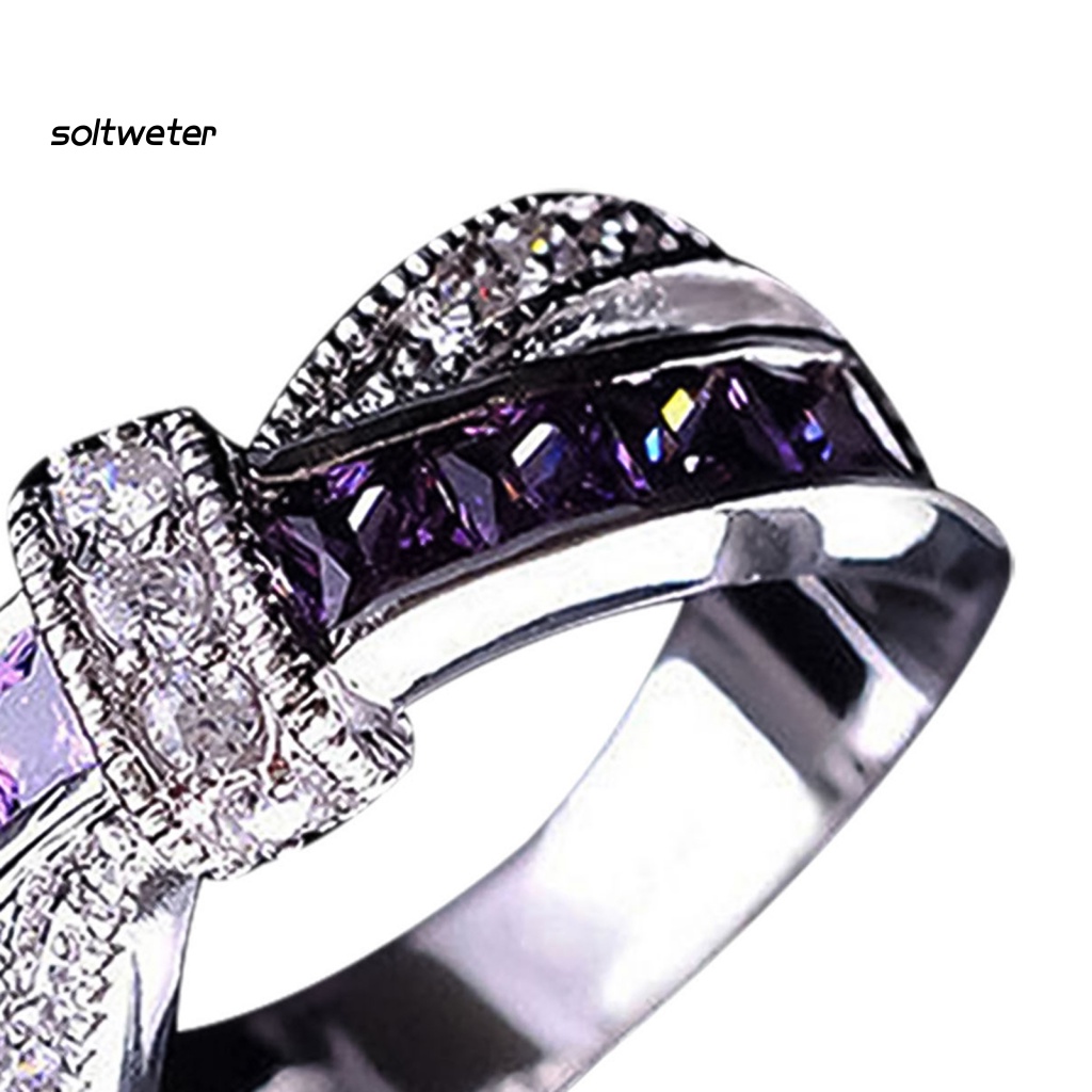 Nhẫn Hợp Kim Thiết Kế Đan Chéo Đính Đá Thời Trang Dự Tiệc