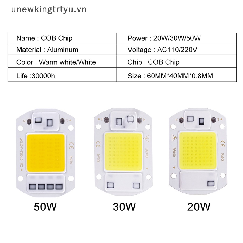 Chip Đèn LED 20W 30W 50W AC 220V Ánh Sáng Trắng Cao Cấp Tiện Dụng