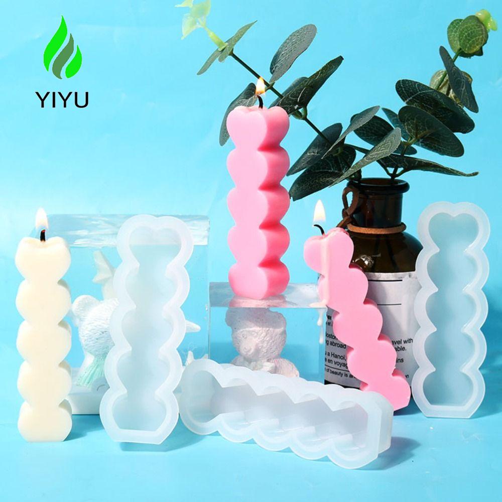 YIYU Khuôn Làm Nến Thơm Hình Trái Tim 3D DIY