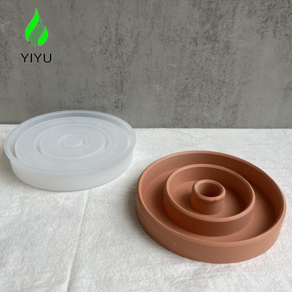 YIYU Khuôn Silicone Làm Giá Đỡ Nến Epoxy Gypsum Không Mùi Tiện Lợi DIY