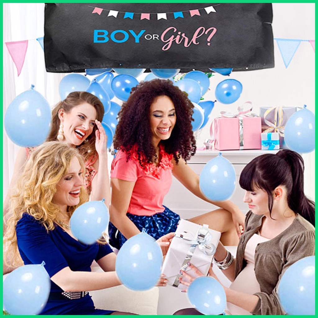 Gender Reveal Túi Bong Bóng Thả Túi Khí Thả Màu Đen Trang Trí Tiệc Tắm Có Thể Tái Sử Dụng