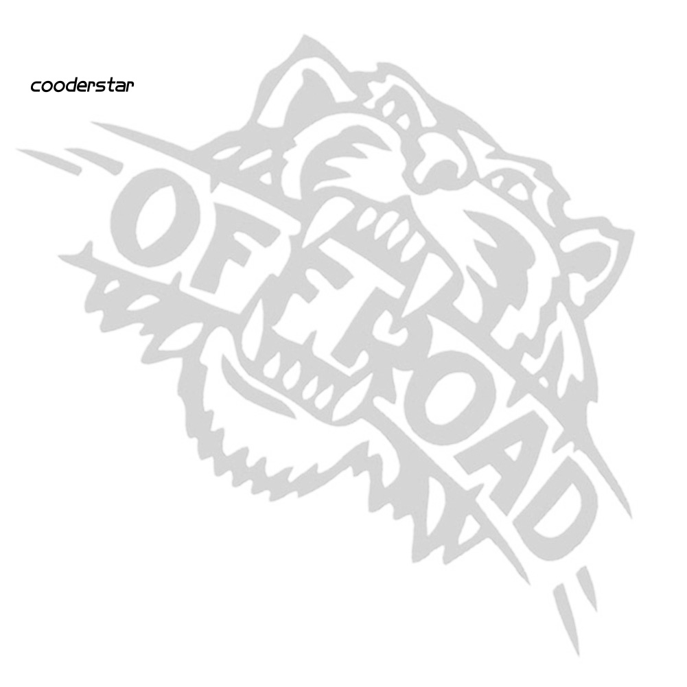 Miếng Dán Trang Trí Xe Hơi Tự Dính In Chữ Coood Tiger OFF ROAD Màu Phản Quang