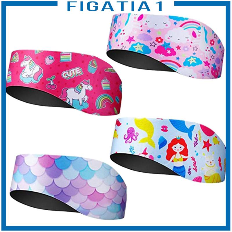 Set 4 Băng Đô Họa Tiết Hoạt Hình Chống Mòn Tùy Chỉnh Thoải Mái Thời Trang Đi Bơi / Lướt Sóng / Lướt