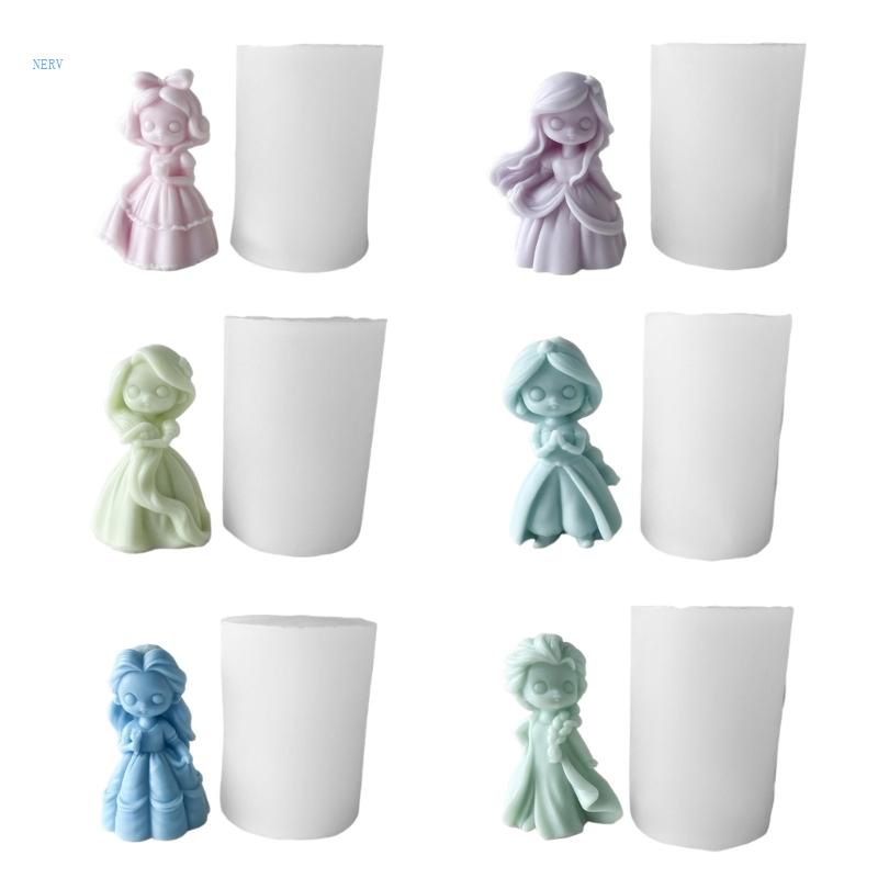 Khuôn Silicone Làm Nến Hình Búp Bê 3D DIY