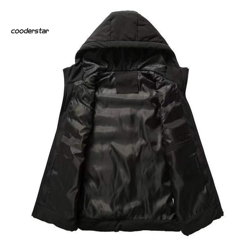 Áo Khoác Phao Sát Nách Có Nón Dáng Ôm Lót Cotton Thời Trang Thu Đông Cho Nam