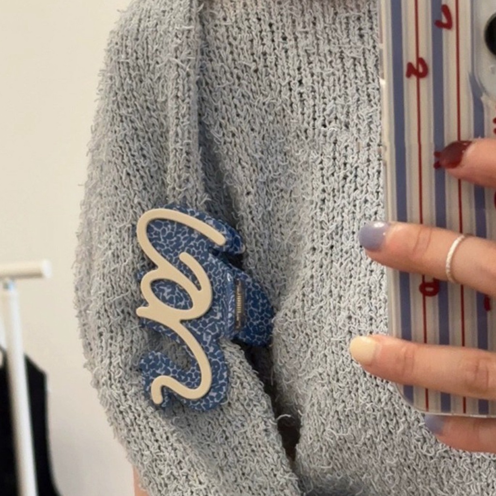 1 Kẹp Tóc Gợn Sóng Hình Học Màu Kẹo Ngọt Thời Trang