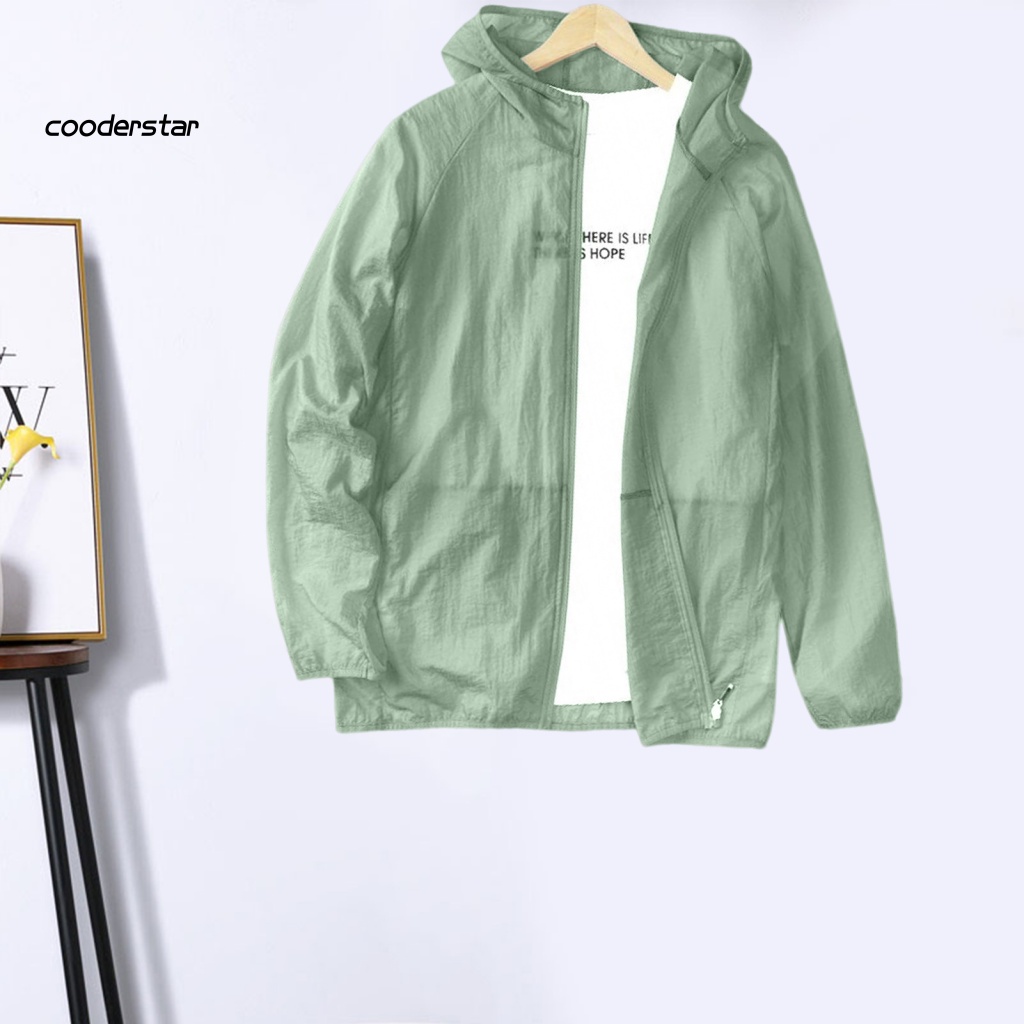 Áo Khoác Chống Nắng Mỏng Màu Sắc Trơn Có Khóa Kéo Thời Trang Mùa Hè Cho Nam