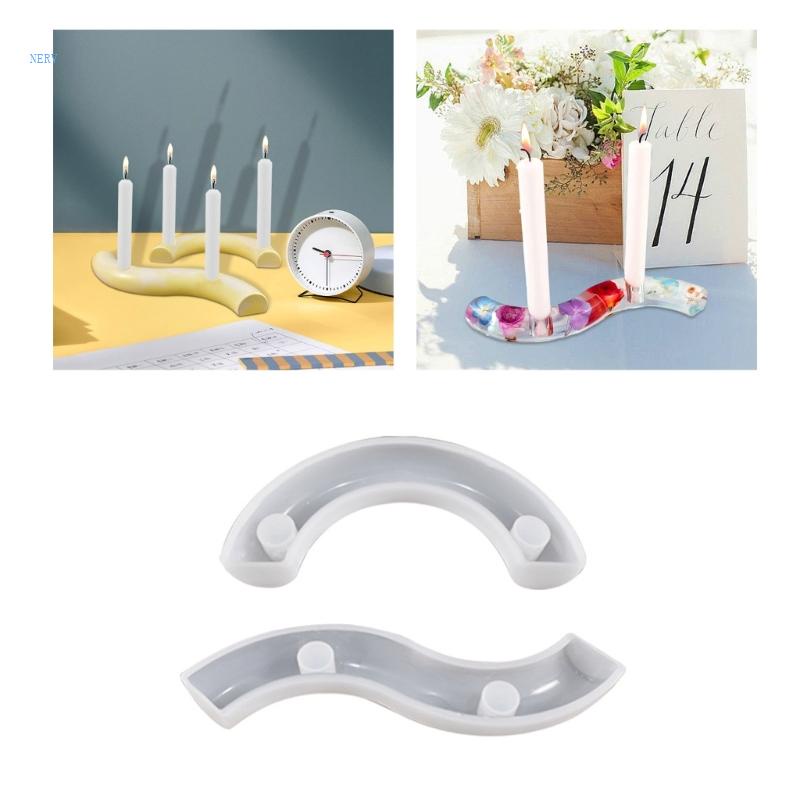 Khuôn Silicone Làm Giá Đỡ Đèn Cầy Bằng Resin Epoxy Hình Gợn Sóng