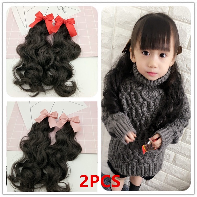 Set 2 Kẹp Tóc Giả Xinh Xắn Dành Cho Bé Gái