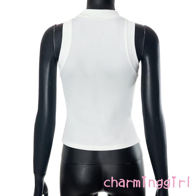 Áo Croptop Sát Nách Thêu Chữ Thời Trang Mùa Hè Cho Nữ