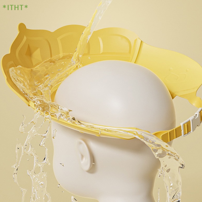 Mũ Chắn Nước Gội Đầu Bảo Vệ Tai Họa Tiết Hoạt Hình Có Thể Điều Chỉnh Kích Cỡ Cho Bé Mới