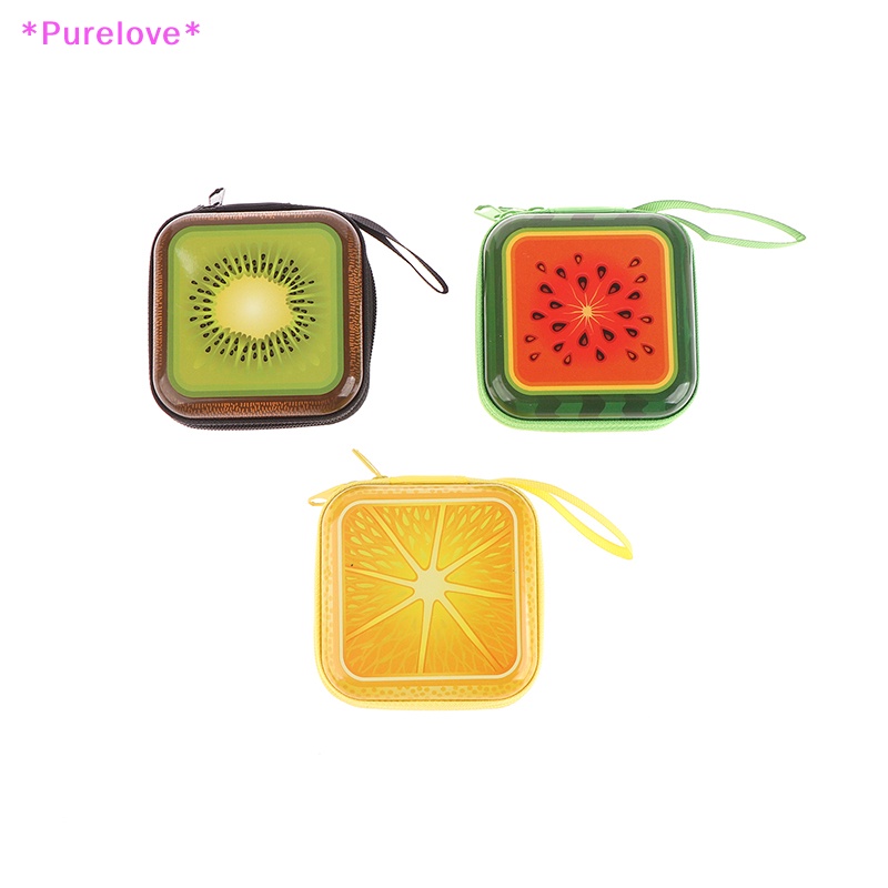 1 Ví Đựng Tiền Xu Mini Bằng Thiếc In Họa Tiết Trái Cây Hoạt Hình Dễ Thương Có Khóa Kéo Cho Nam Và Nữ Mới