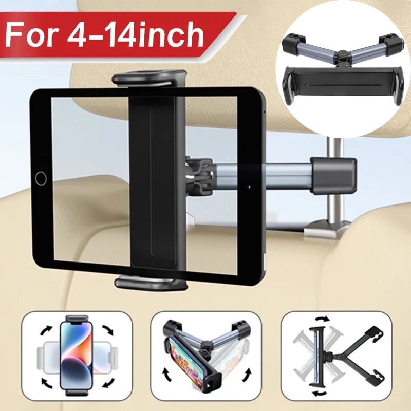 1 Giá Đỡ Điện Thoại / Máy Tính Bảng Xoay Được Chống Sốc Điều Chỉnh Được Thông Dụng Gắn Ghế Ngồi Xe Hơi