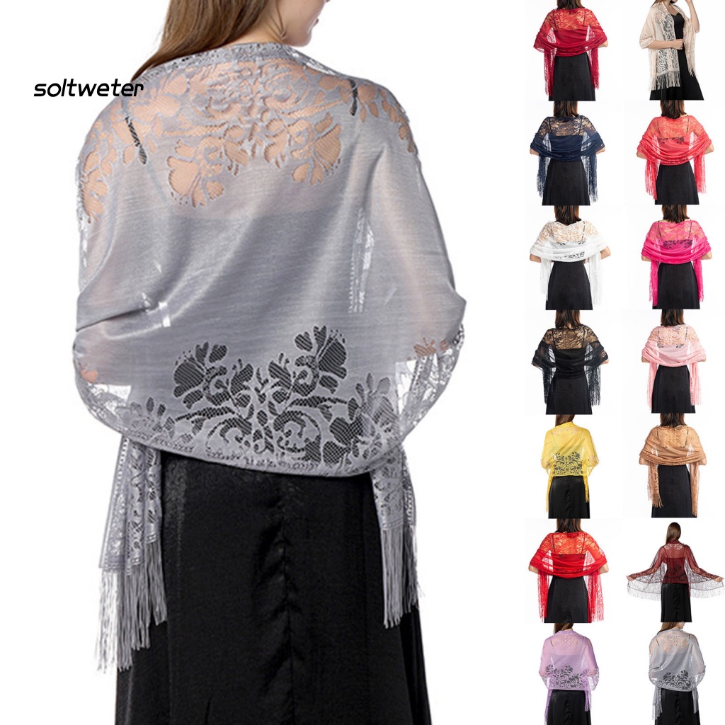 Khăn Choàng Ren Phối Tua Rua Trang Trí Cho Cô Dâu